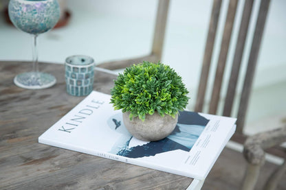 Velener Mini Sage Green Potted Boxwood Topiary Artificial Plants for Home Decor Indoor, Farmhouse House Plant Office Small Desk Shelf Apartment Coffee Bar Bathroom Decor Guest Room, Small Fake Plant