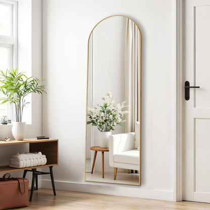 Mirror Full Length, Upgraded 16"x59" Body Wall Mirrors with Shatter-Proof Glass, Floor Standing, Hanging or Leaning, Tall Mirror with Stand Aluminum Alloy Frame for Bedroom Cloakroom