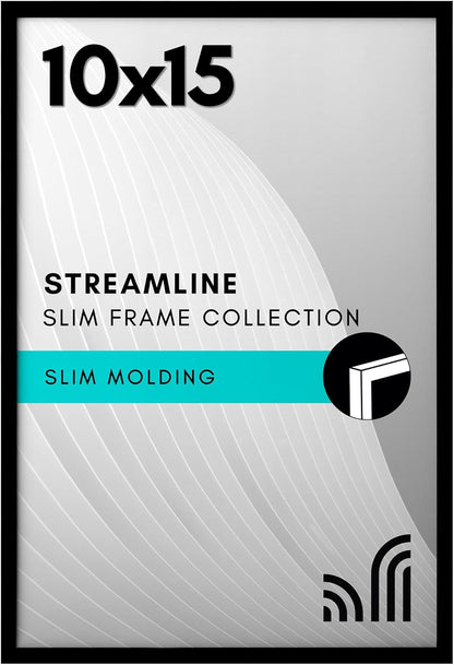 Americanflat 24x36 Poster Frame with Polished Plexiglass - Streamline Collection - Thin Border Picture Frame for Wall Display - Hanging Hardware Included - Black - Colors C