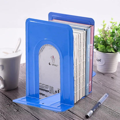 Metal Book Ends for Shelves, Book Shelf Holder Home Decorative, Book Ends for Heavy Books/Movies/CDs, Black 6.5 x 5 x 5.7 in, 4 Pair/ 8 Piece