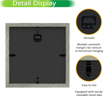FrameWorks 11” x 14” Dark Oak Wooden Shadow Box Frame – Display Case with Soft Felt Back, Memory Box with Tempered Glass, Display Box with Elegant White Ball Push Pins, Wooden Flower Box