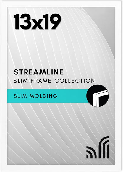 Americanflat 24x36 Poster Frame with Polished Plexiglass - Streamline Collection - Thin Border Picture Frame for Wall Display - Hanging Hardware Included - Black - Colors C