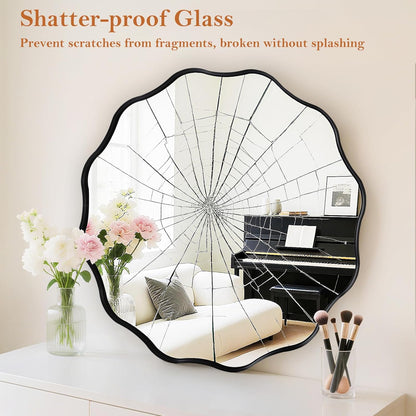 Fabuday Black Circle Mirror for Wall 20 inch - Round Mirrors for Bathroom, Entryway, Living Room, Hallway, Bedroom Decor, Small Matte Framed