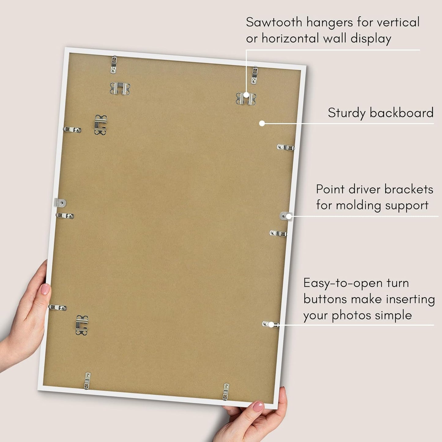 Americanflat 24x36 Poster Frame with Polished Plexiglass - Streamline Collection - Thin Border Picture Frame for Wall Display - Hanging Hardware Included - Black - Colors C
