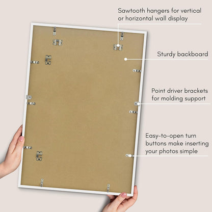 Americanflat 24x36 Poster Frame with Polished Plexiglass - Streamline Collection - Thin Border Picture Frame for Wall Display - Hanging Hardware Included - Black - Colors C