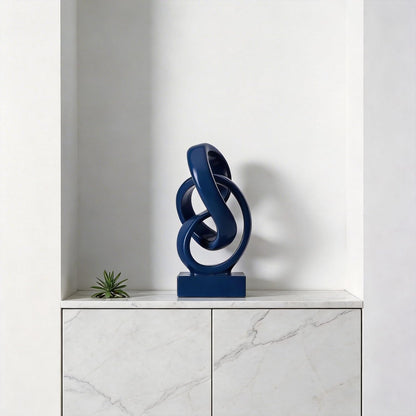 Modern Abstract Knot Sculpture, Artistic Mobius Inspired Resin Decor, Elegant Home and Office Decor, Perfect for Shelves, Desktops, and Mantles, Ideal Gift for Birthdays, Housewarmings (Black)