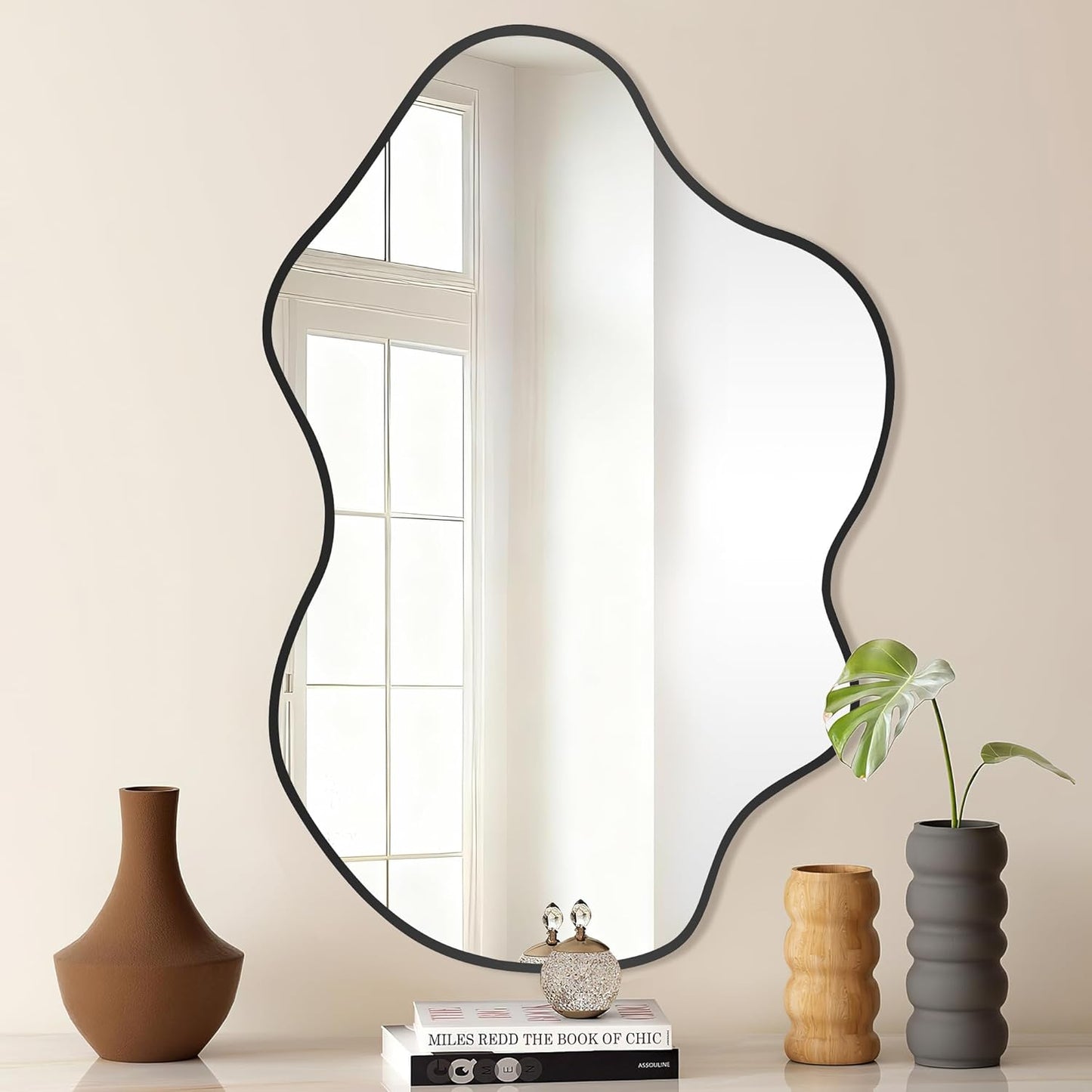 White Round Mirror 30 Inch, Circle Wall Mirrors for Bathroom, Bedroom Living Room or Entryway