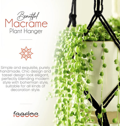 feedee Macrame Plant Hangers Indoor Macrame Hanging Planters for Indoor Plants, 6 Pack Hanging Plant Holders Indoor Hanging, Macromay Plant Hangers for Indoor Plant Hanger, Outdoor Flower Pots Holder