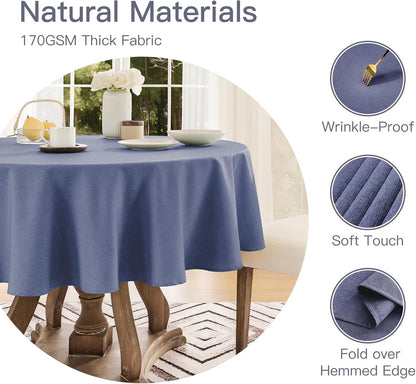 Veblandy Rectangle Tablecloth Waterproof Linen Textured Table Cloth Stain and Wrinkle Resistant Washable, Decorative Fabric Table Cover for Dining, Party and Camping (Sage Green, 52 * 70)