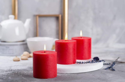 Melt Candle Pillar Candles, 3 Pack - Unscented Candles for Home, Church, Weddings, & More - 3" x 4", Ivory