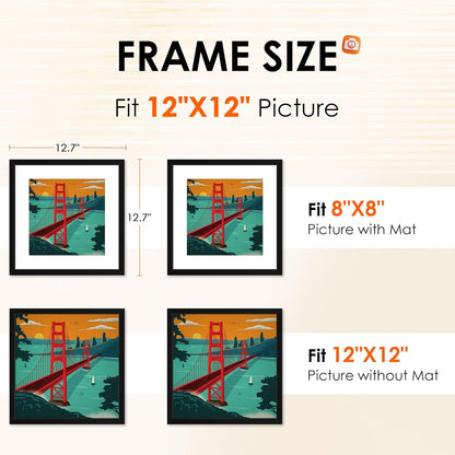 FIXSMITH 8x10 Picture Frame Set of 2, Photo Frame with HD Plexiglass, Display Pictures 5x7 with Mat or 8x10 Without Mat Multi Picture Frames Collage for Tabletop or Wall Display, Black