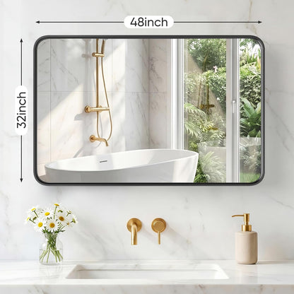 NEWBULIG Gold Round Wall Mirror 36 Inch, Bathroom Mirrors for Over Sink, Wall Decor for Bathroom, Entryway, Bedroom, Vanity