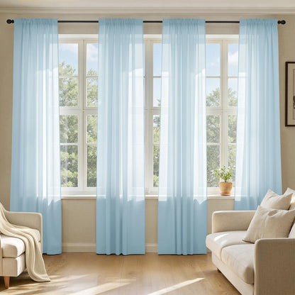 MIULEE White Sheer Curtains 84 Inches Long, 4 Panels Set, Light Filtering Rod Pocket Voile Drapes for Living Room and Bedroom, Airy Soft Fabric Window Treatments, 42 x 84 Inches