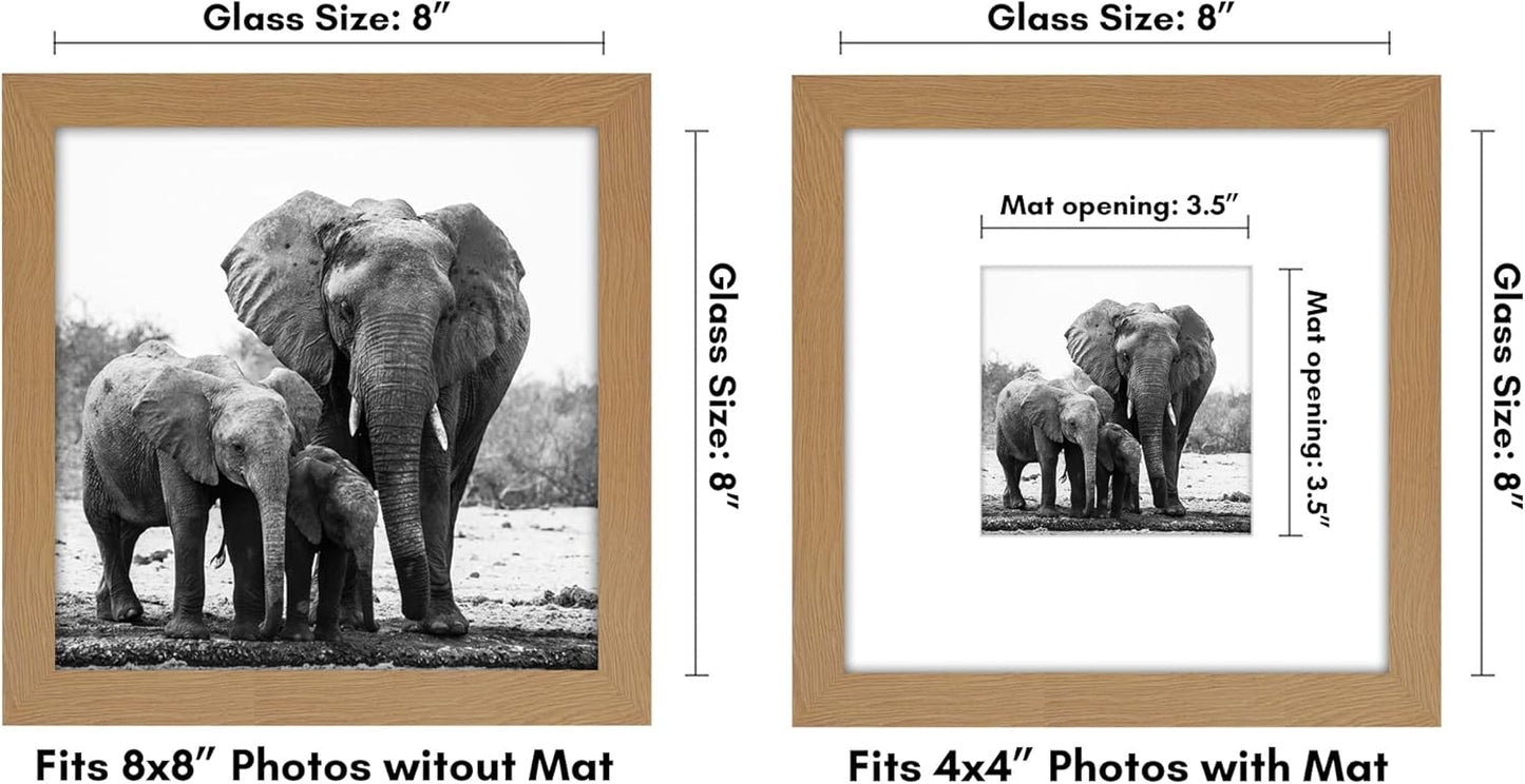 Americanflat 8x10 Picture Frame with Shatter-Resistant Glass - Use as 5x7 Frame with Mat or Display 8x10 Photo Without Mat - Signature Collection - Picture Frames for Tabletop and Wall Display - Black