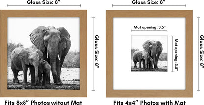 Americanflat 8x10 Picture Frame with Shatter-Resistant Glass - Use as 5x7 Frame with Mat or Display 8x10 Photo Without Mat - Signature Collection - Picture Frames for Tabletop and Wall Display - Black