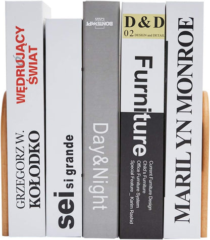 Pandapark Wood,Non-Skid Bookend for Shelves,Heavy Duty,Book Stand for CDs,1 Pair