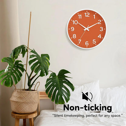 Roymnie Wall Clock Green, Silent Wall Clocks Battery Operated 8 Inch-Modern Non Ticking Analog Clock Decorative for Kitchen Office Bathroom Bedroom(Gold)