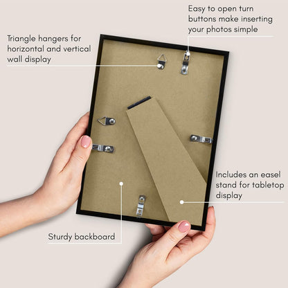 Americanflat 24x36 Poster Frame with Polished Plexiglass - Streamline Collection - Thin Border Picture Frame for Wall Display - Hanging Hardware Included - Black - Colors B