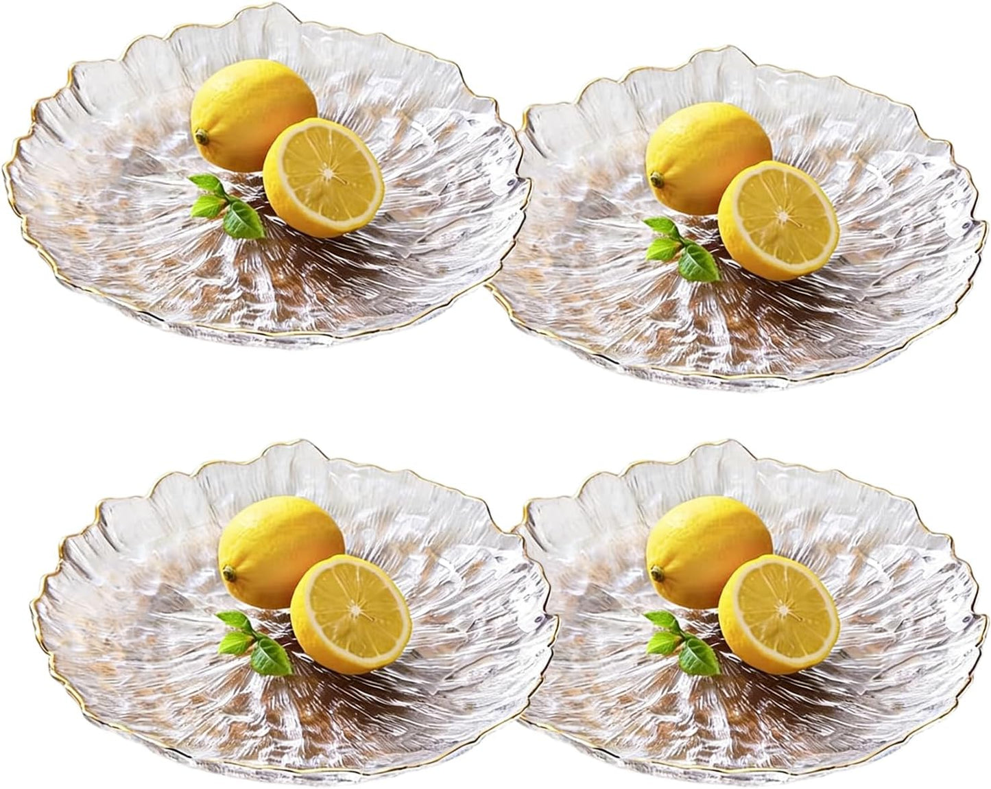 Glass Salad Bowl Irregular Lotus Flower Shape Serving Bowls, Mixing Nut Bowls for Kitchen Fruist, Snack, Dessert, and Ice Cream Candy Dishes (Crystal Gradient Pink, 6.5")