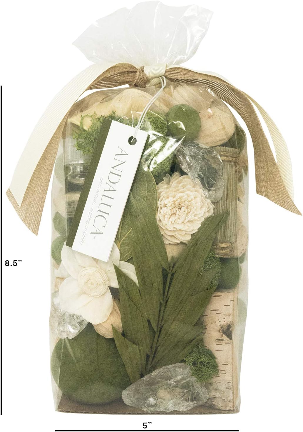 ANDALUCA Secrets of Spring Scented Potpourri | Made in California | Large 20 oz Bag + Fragrance Vial | Notes of Citron, Jasmine and Soft Woods | Floral Spring Home Fragrance