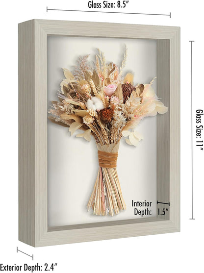 Americanflat 12x16 Shadow Box Frame with Polished Plexiglass - Silhouette Collection - Large Shadow Box Display Case for Tabletop and Wall Display - Black with Soft Felt Back