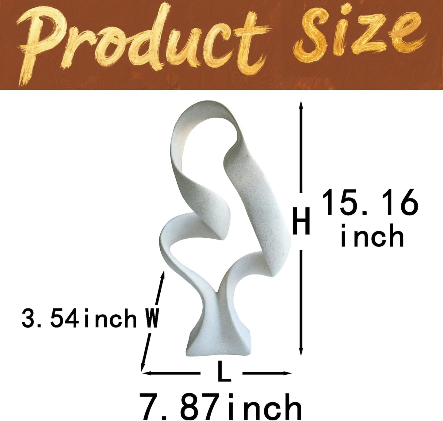10" Modern Abstract Ribbon Decorative Sculpture, Knot Sculptures,Home Decor,Coffee Table Statues,Dining Living Room Desk Decor（White）