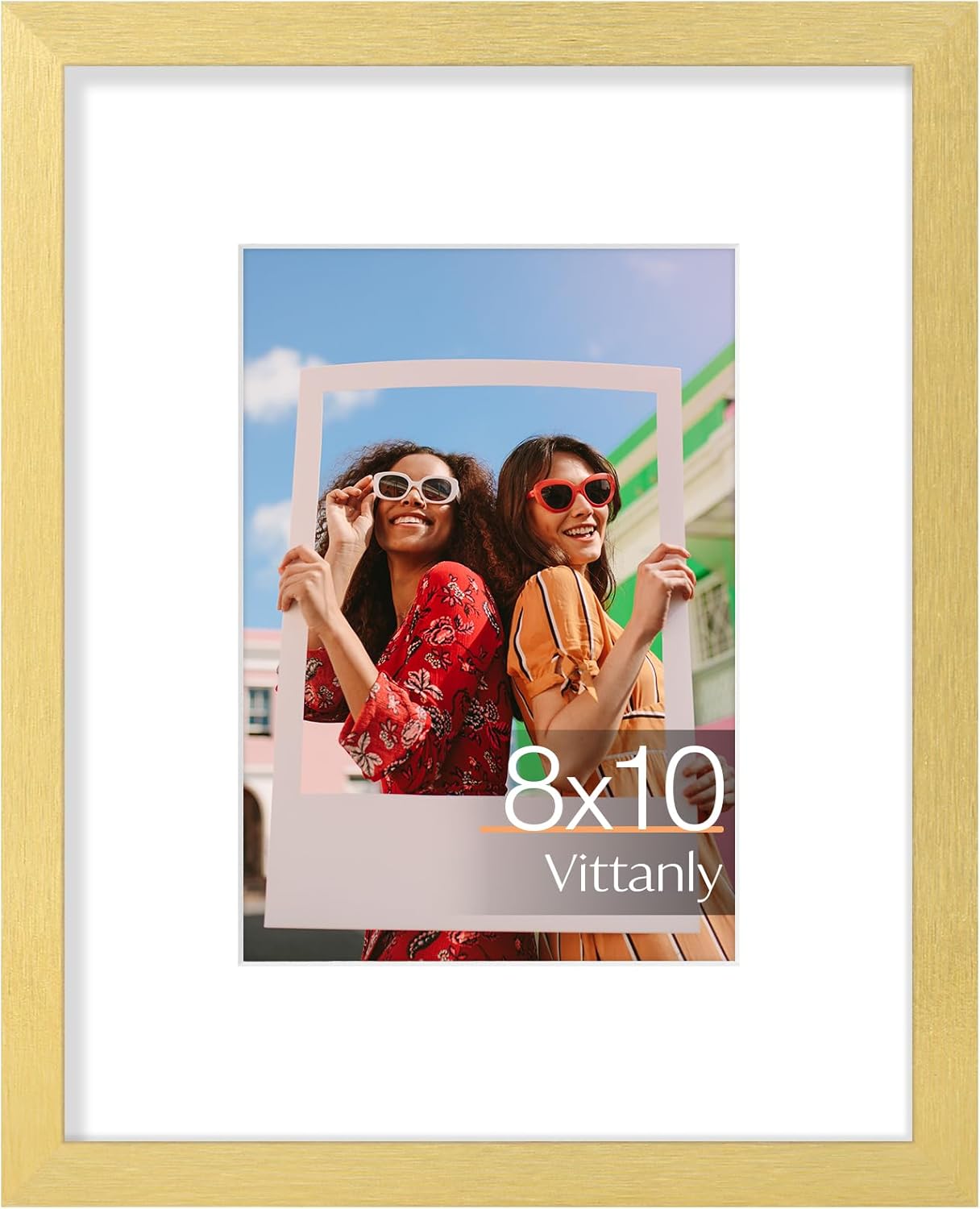 Vittanly 11x14 Picture Frame, Display Pictures 8x10 with Mat or 11x14 without Mat, Photo Frame for Wall Mounting, Black, 1 Pack - Colors A
