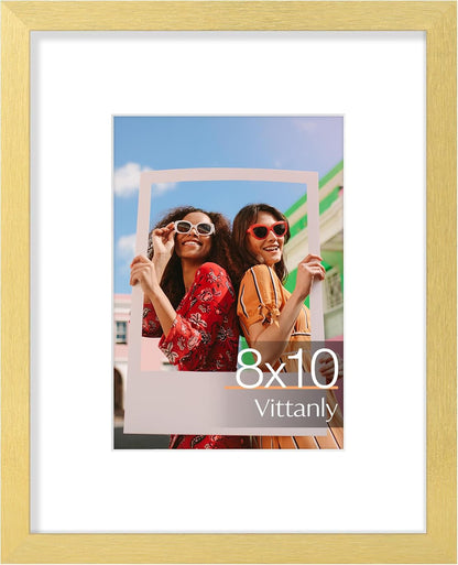 Vittanly 11x14 Picture Frame, Display Pictures 8x10 with Mat or 11x14 without Mat, Photo Frame for Wall Mounting, Black, 1 Pack - Colors A