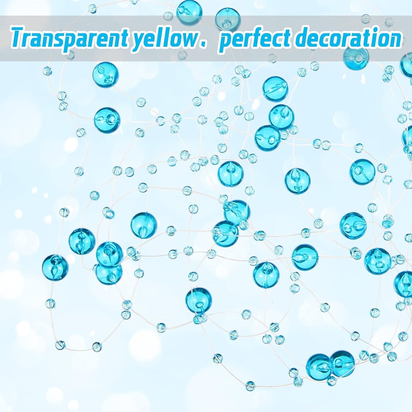 Tondiamo 24 Pcs Artificial Pearl String for Floating Candle Faux Pearls Beads String Garland Centerpiece Decoration for Vases Filler Wedding Spring Holiday Party Decor(Gold)
