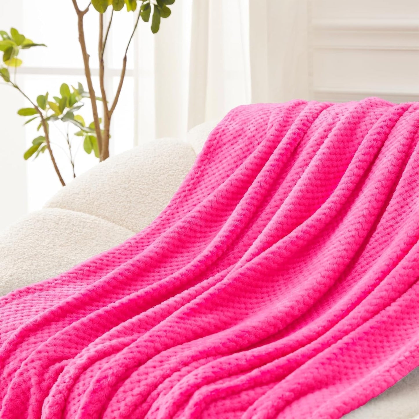 Exclusivo Mezcla Fleece Throw Blanket Extra Large, Super Soft and Warm Blankets for Couch, Sofa and Bed Waffle Textured, Cozy, Fuzzy and Lightweight (Slate Blue, 50x70 Inches)