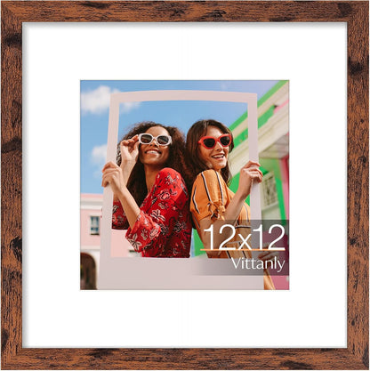 Vittanly 11x14 Picture Frame, Display Pictures 8x10 with Mat or 11x14 without Mat, Photo Frame for Wall Mounting, Black, 1 Pack - Colors A