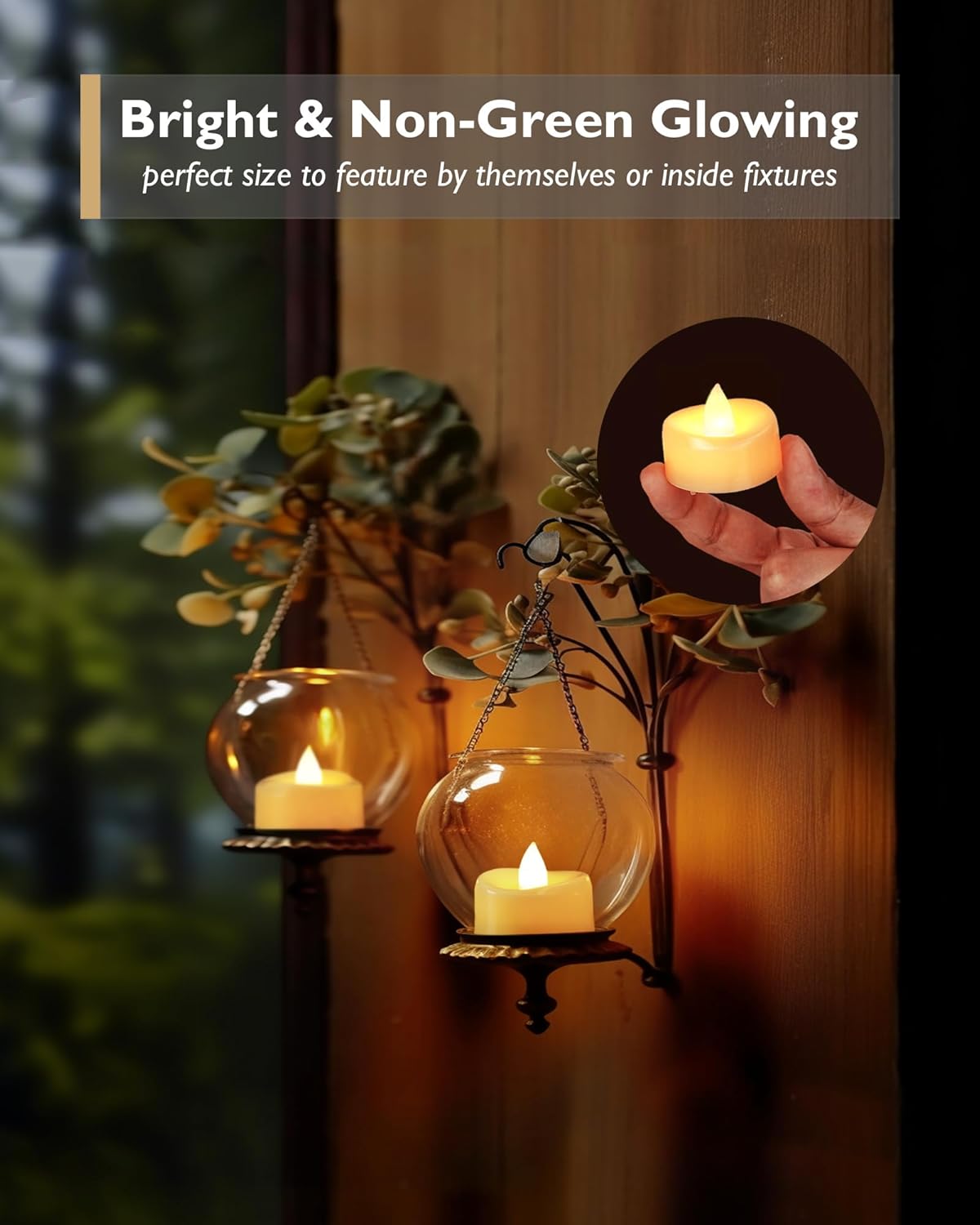 merrynights LED Candles, Tea Lights Candles Battery Operated Bulk, 50-Pack Long-Lasting 200 Hours Flameless Tealight Candles, Realistic Tea Lights for Christmas Halloween Wedding, 1.5'' D X 1.25'' H