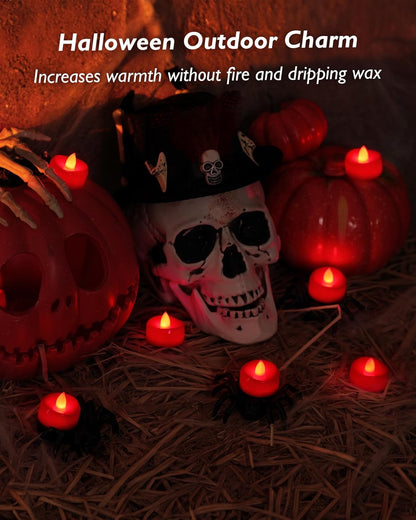 merrynights LED Candles, Tea Lights Candles Battery Operated Bulk, 50-Pack Long-Lasting 200 Hours Flameless Tealight Candles, Realistic Tea Lights for Christmas Halloween Wedding, 1.5'' D X 1.25'' H