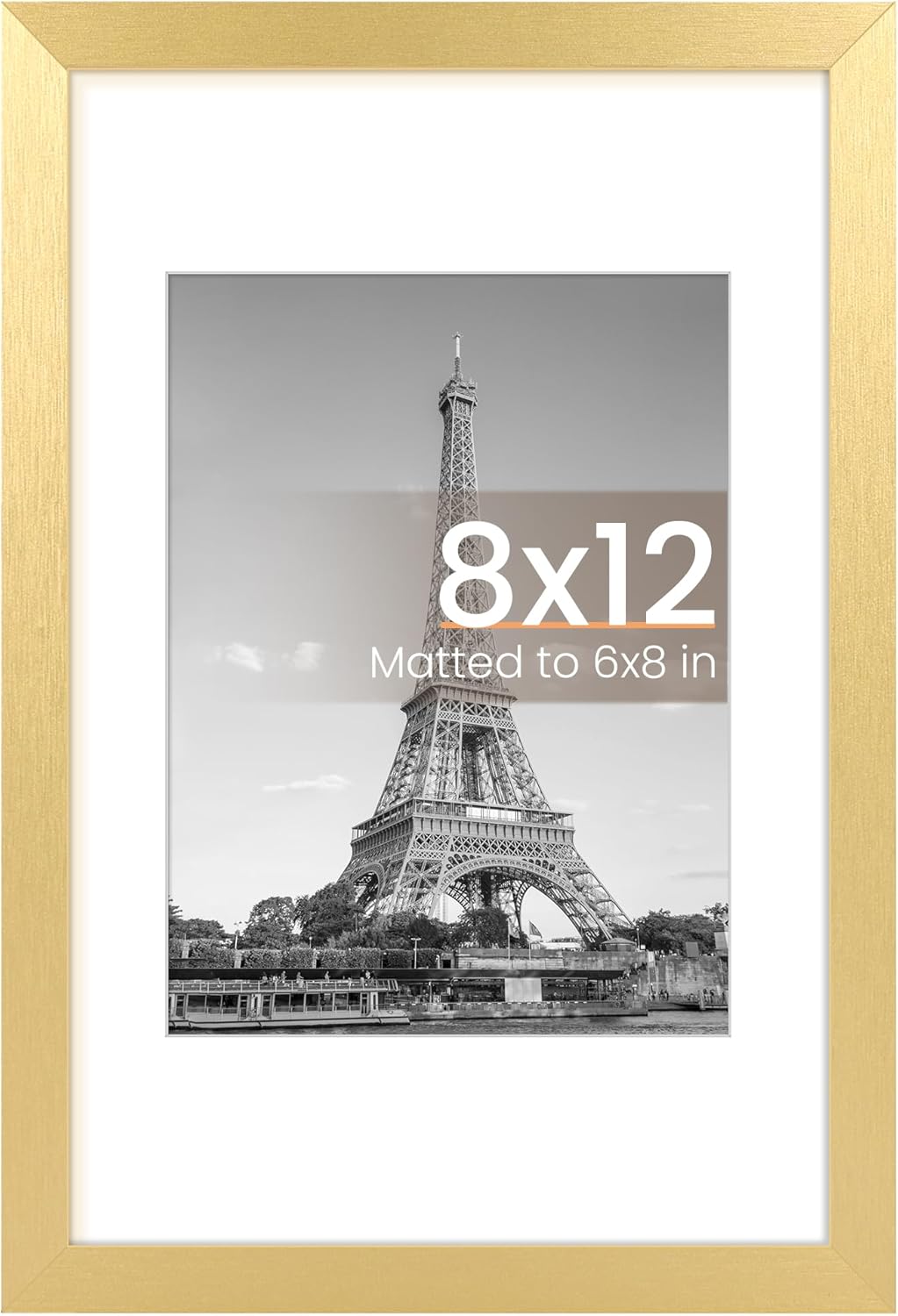 upsimples 8x10 Picture Frame, Display Pictures 5x7 with Mat or 8x10 Without Mat, Wall Hanging Photo Frame, Black, 1 Pack - Colors A