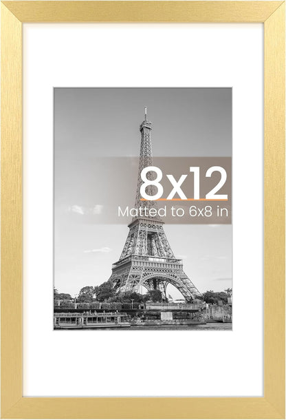 upsimples 8x10 Picture Frame, Display Pictures 5x7 with Mat or 8x10 Without Mat, Wall Hanging Photo Frame, Black, 1 Pack - Colors A