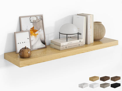 RICHFOCUS 72Inch Floating Shelves for Wall 2 Pack Shelves for Bedroom|Kitchen|Bathroom Wall Mounted Rustic Wood Floating Shelf with Invisible Brackets for Books|Storage|Decor, Rustic Brown
