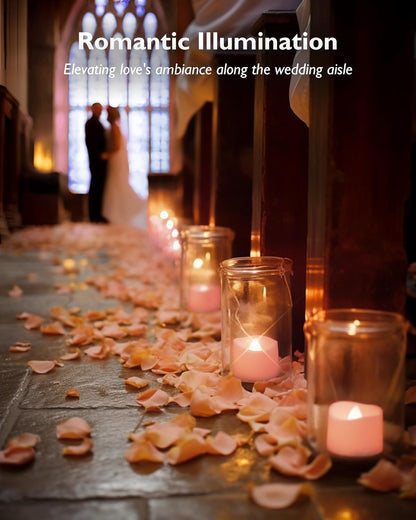 Homemory 24Pcs Flickering Flameless Candle Battery Operated, 200+Hours Fake Electric LED Tea Lights for Votive, Centerpiece Table Decorations, Wedding, Aniversary, Halloween, Christmas