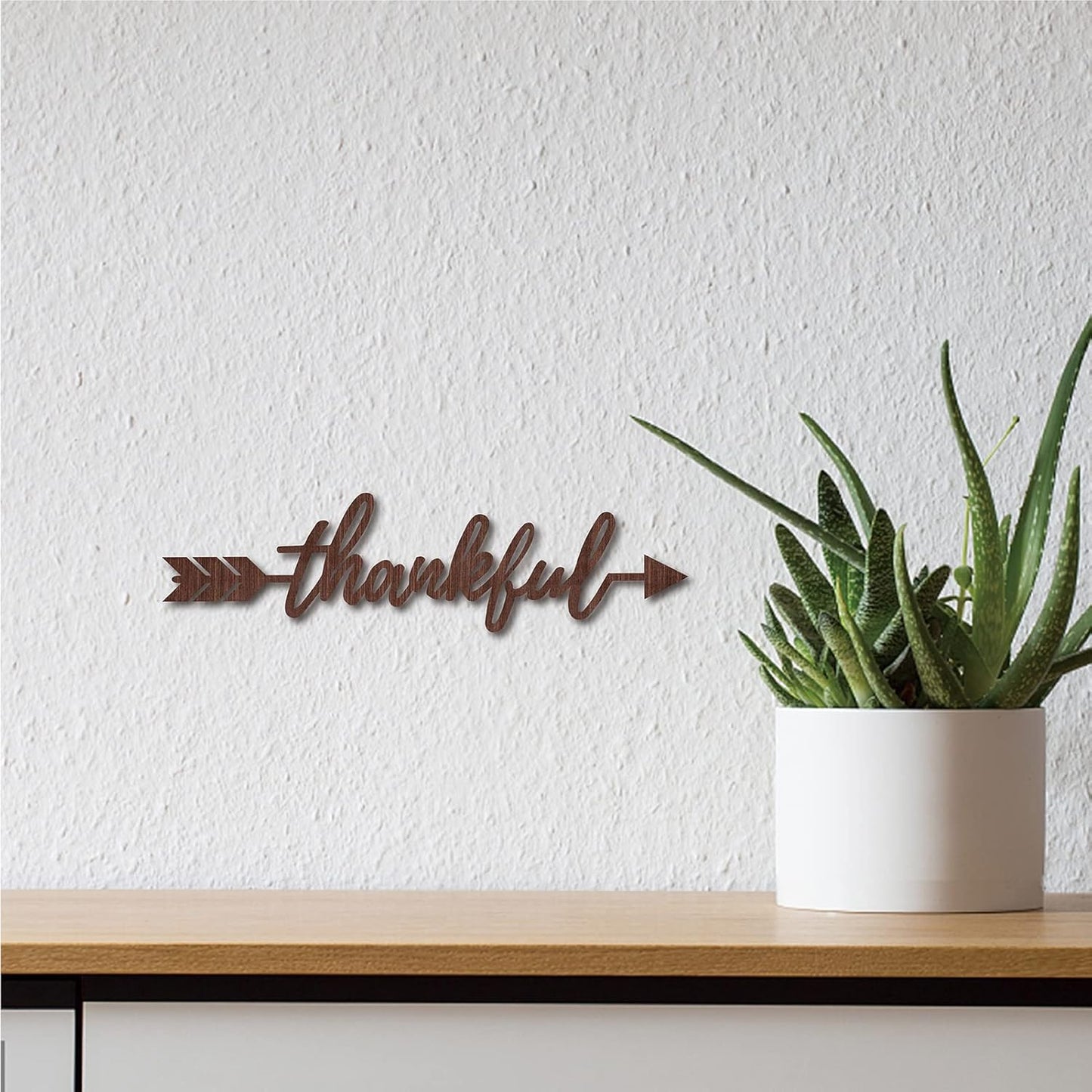 CREATCABIN Cutout Sign Family Letter Wooden Wall Art Decor Wood Word Sculpture Signs Rustic Farmhouse for Housewarming Home Front Door Entryway Wall Decoration, Brown, 11.9 x 5.5inch