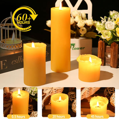 6 Pack Natural Beeswax Pillar Candles 2x6in,360 Hours Long Burning Unscented Beeswax Candles,100% Pure Bees Wax Candles for Home,Emergency,Dripless Pillar Candle Bulk