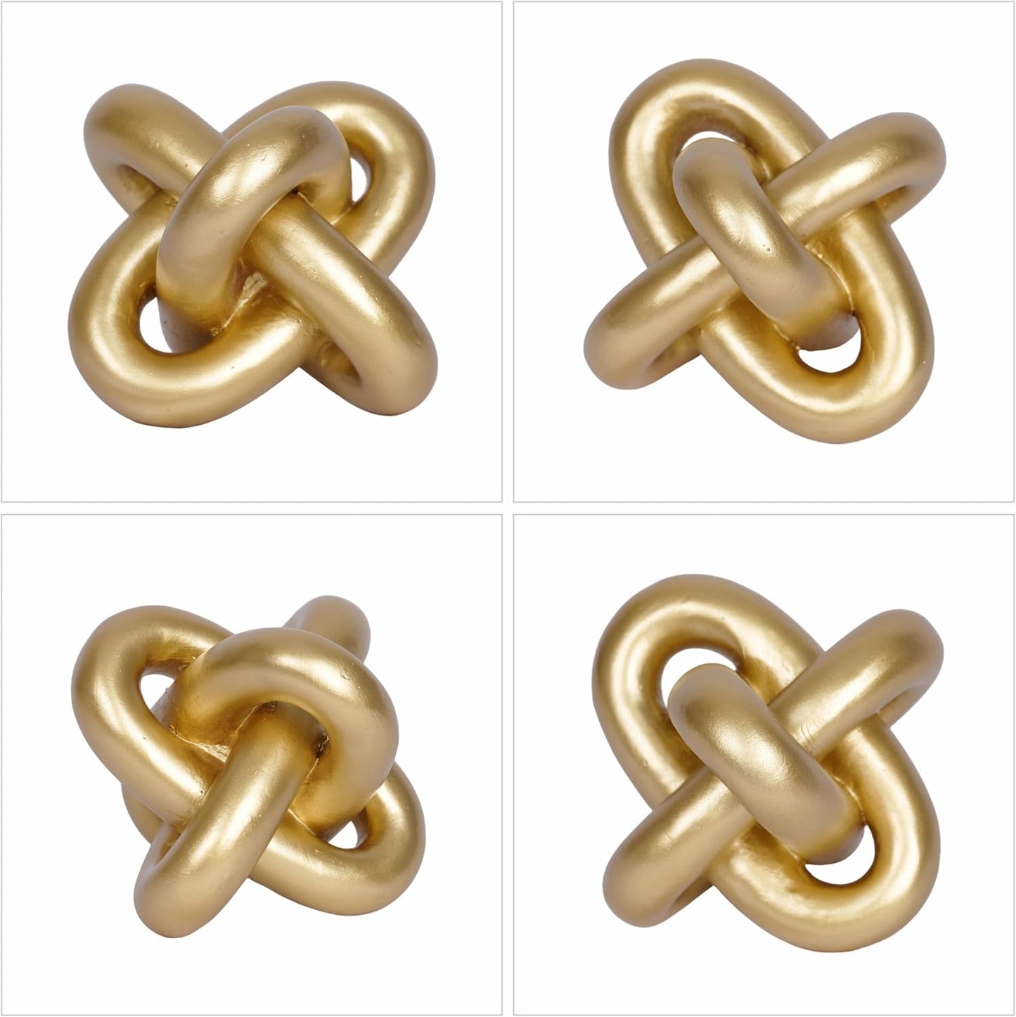 Modern Geometric Round Sculpture Gold Knot Statue Decor Tabletop Sculpture and Figurines Round Decorative Ornaments Knick Knacks Home Decor for Shelves Coffee Table Bookshelf Decoration Gifts