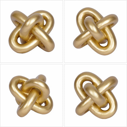 Modern Geometric Round Sculpture Gold Knot Statue Decor Tabletop Sculpture and Figurines Round Decorative Ornaments Knick Knacks Home Decor for Shelves Coffee Table Bookshelf Decoration Gifts