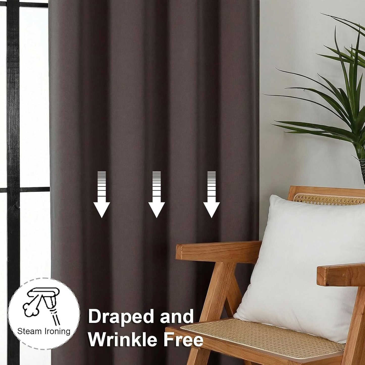 Simplebrand Ava Sage Green Blackout Curtains for Bedroom 63 Inch Length 2 Panels Set, Solid Thermal Insulated Energy Saving Rod Pocket Window Treatment Curtains Blackout Drapes, W40 x L63 Inch, Sage - Colors C