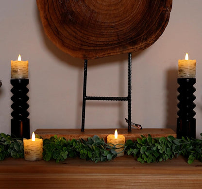 Homemory Flameless Votive Candles with Timer, 2" x 2" Real Wax, 400+Hour Realistic Black Wick Battery Operated Candles, Set of 6 for Wedding, Party and Holiday Decoration (Battery Included)