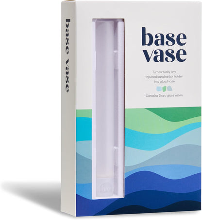 Base Vase (3-Pack) - The Bud Vase that Fits in Taper Candle Holders | Create Floral Arrangements for Tablescapes, Centerpieces, Weddings and Home Decor