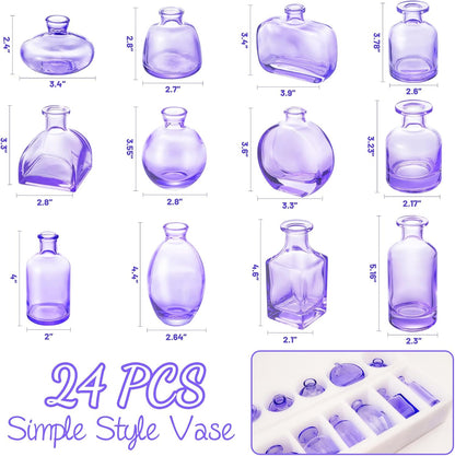 Bud Vases Set of 12, Clear Glass Bud Vase in Bulk, Small Vases for Centerpiece Mini Modern Flower Vase Transparent, Wedding Party Table Home Decor