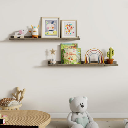 Dreamland Picture Ledge Shelf for Wall, Floating Shelves Set of 2, 48 Inch Long Floating Shelves with Lip for Living Room, Bedroom, Bathroom, Kitchen, White