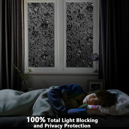 LEMON CLOUD Window Film, Decorative Window Privacy Film, 3D Stained Glass Window Sticker,Anti-UV Sun Blocker Heat Control for Home(Rainbow Tulip Design,17.5 x 78.7 inches)