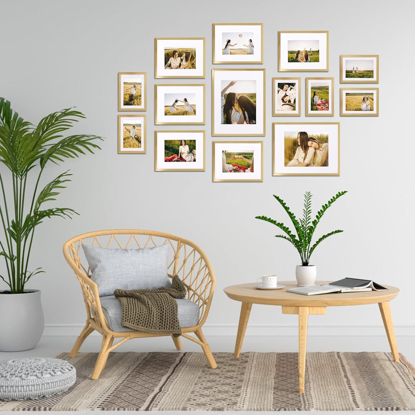 Giftgarden 14 Pack Black Picture Frames Set, 2pcs 11x14 Matted for 8x10, 6pcs 8x10 Matted for 5x7, 6pcs 5x7 Matted for 4x6, Gallery Frame Collage for Wall or Tabletop Display