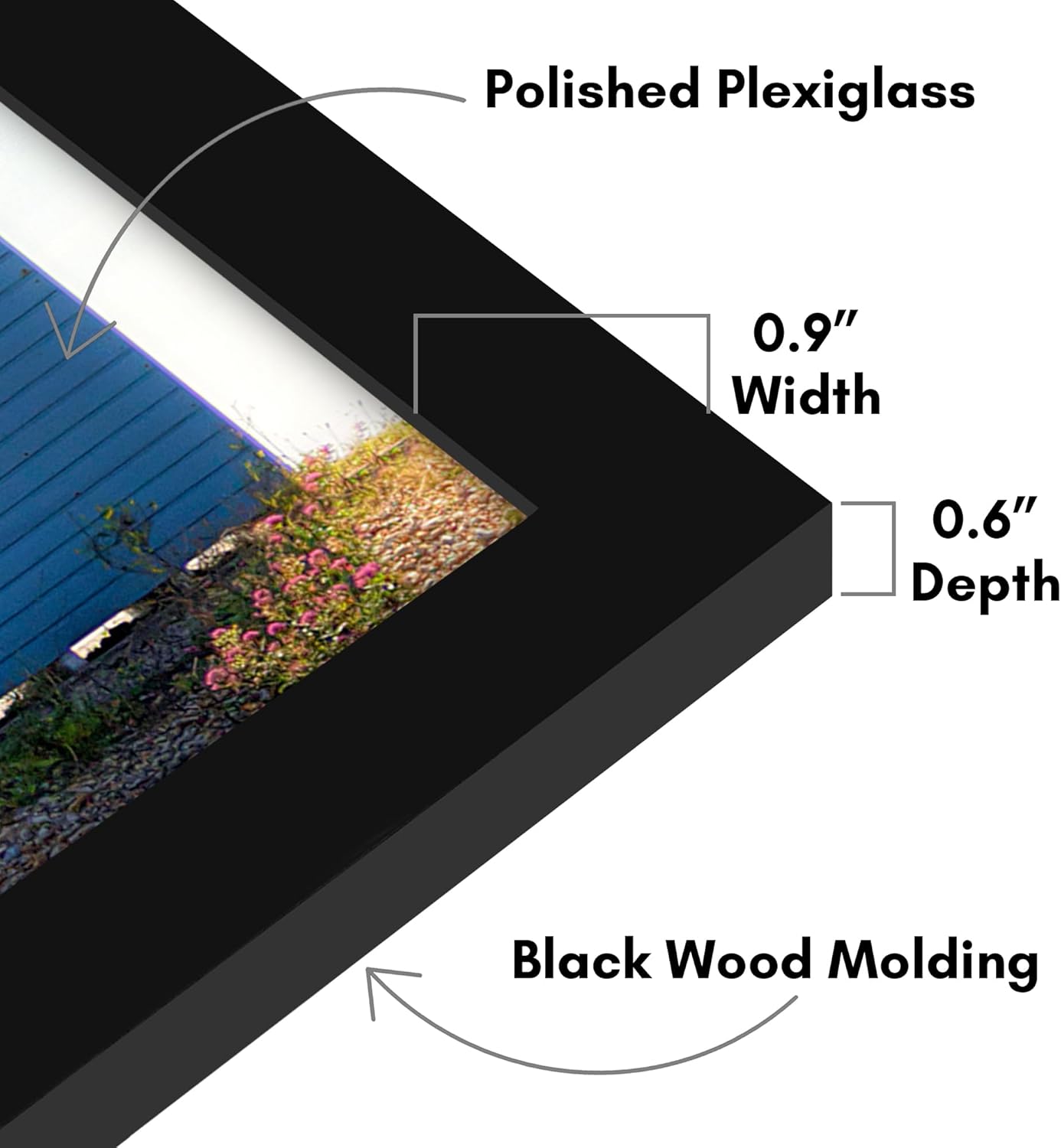 Americanflat 12x18 Poster Frame with Shatter-Resistant Glass - Signature Collection - Gallery-Style Frames Made of Engineered Wood - Photo Frame for Wall Display - Black - Colors A