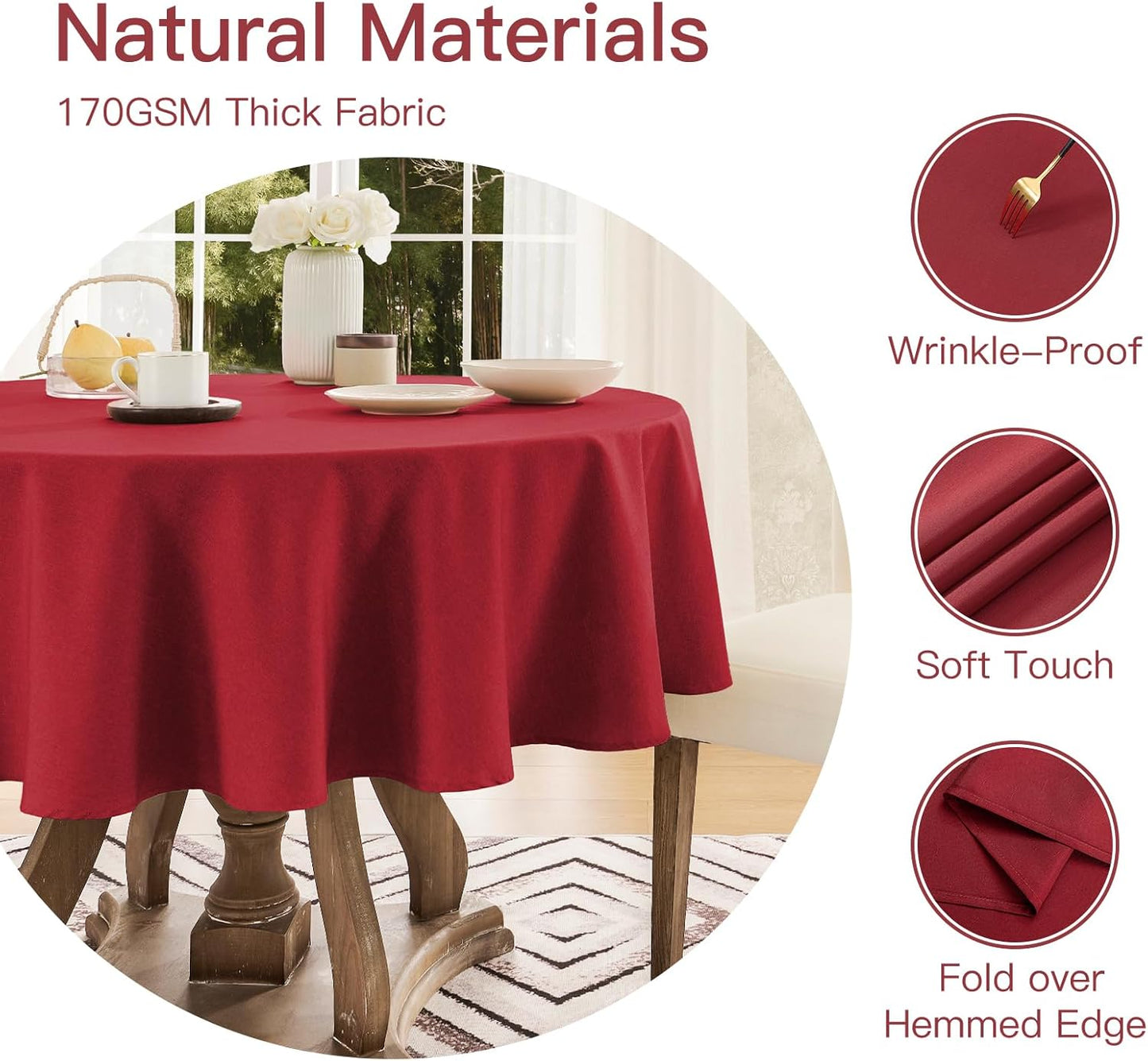Veblandy Rectangle Tablecloth Waterproof Linen Textured Table Cloth Stain and Wrinkle Resistant Washable, Decorative Fabric Table Cover for Dining, Party and Camping (Sage Green, 52 * 70)